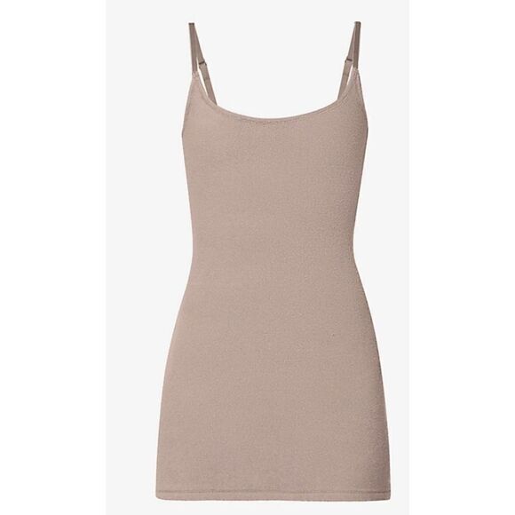 Skims Terry Cotton Blend Slip Dress Medium in Desert - Picture 6 of 6